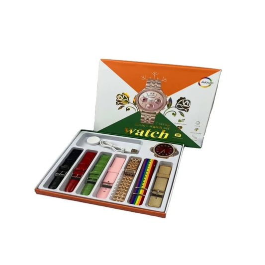 Plaxonic Gen 9 Pro Rose Gold-Tone Stainless Steel,7in1 Strap, Bluetooth Calling, 500+ Watch Faces,(Man & Women) One Year Guarantee