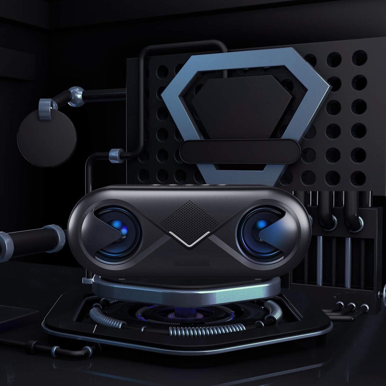 Plaxonic Gaze Tune Bluetooth Speaker, 10W Stereo Sound, Bass, 12H Playtime, Mic, RGB lights