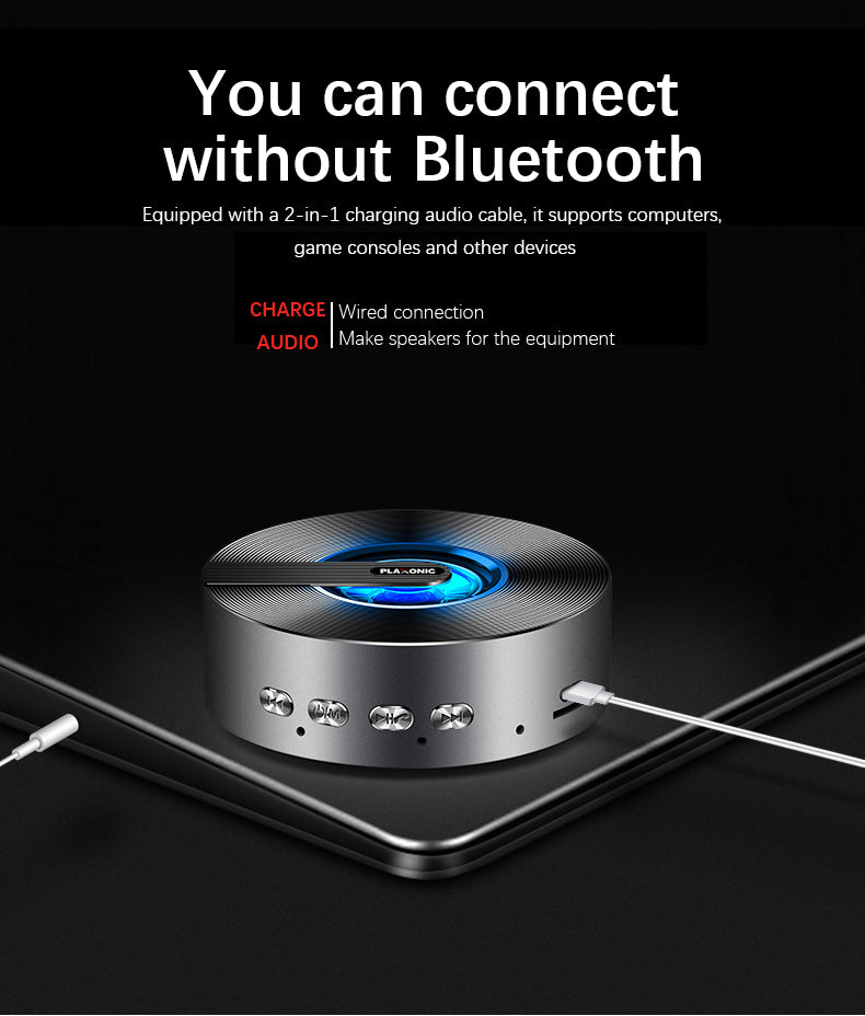 Plaxonic Sound Drum With Rich Bass,12Hrs Playtime, Portable Bluetooth Speaker ,RGB Light