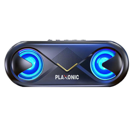 Plaxonic Gaze Tune Bluetooth Speaker, 10W Stereo Sound, Bass, 12H Playtime, Mic, RGB lights