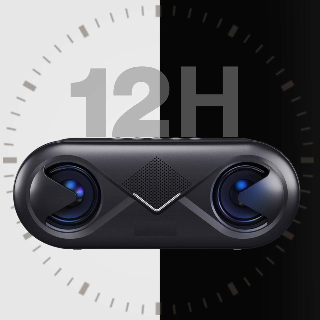 Plaxonic Gaze Tune Bluetooth Speaker, 10W Stereo Sound, Bass, 12H Playtime, Mic, RGB lights