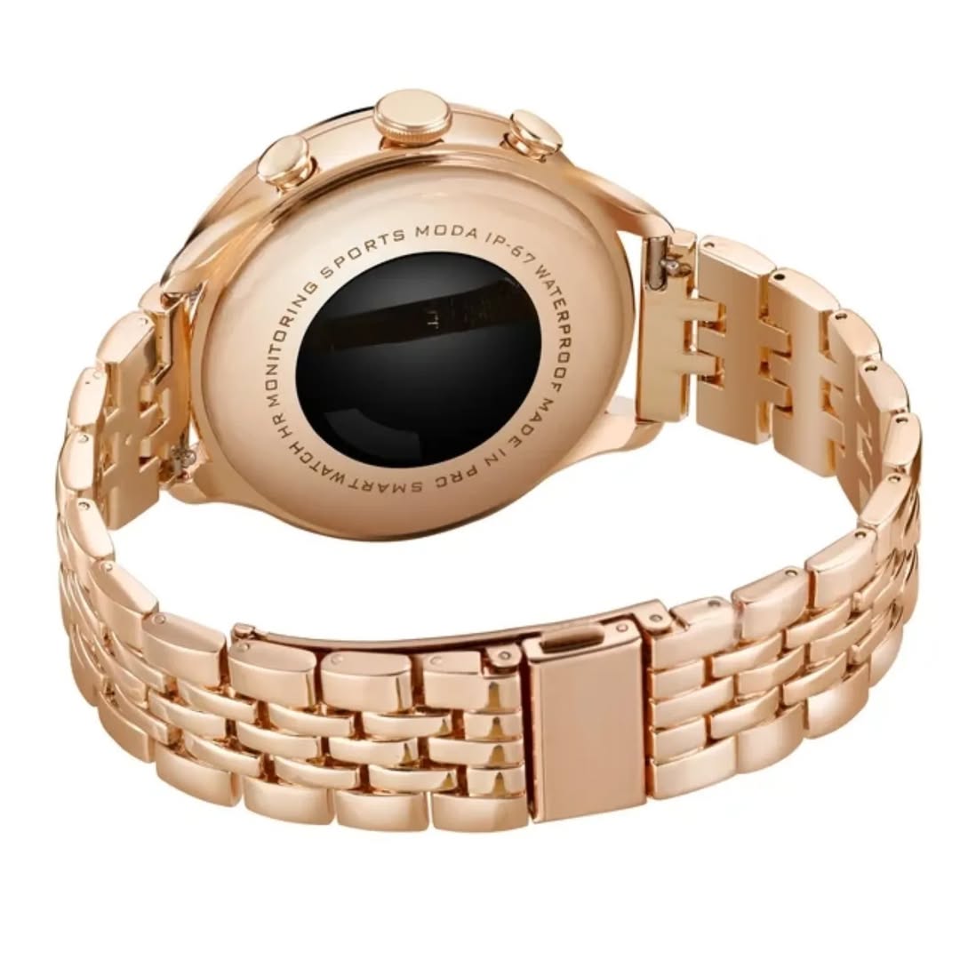 Plaxonic Fossil Gen 9 Golden Diamond Strap, Luxurious  Smartwatch ( 2 BELT) Bluetooth Calling  ,(ROSE GOLD)