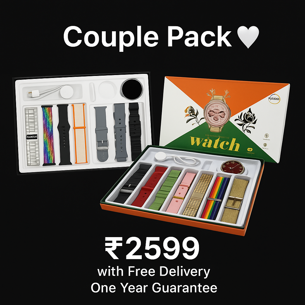 Smart Watch Couple Pack ❤️ Men & Women Combo with 7-7 Straps  JUST: 2599/-💰